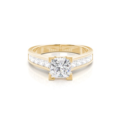 Yellow Gold Side Stone Diamond Engagement Rings