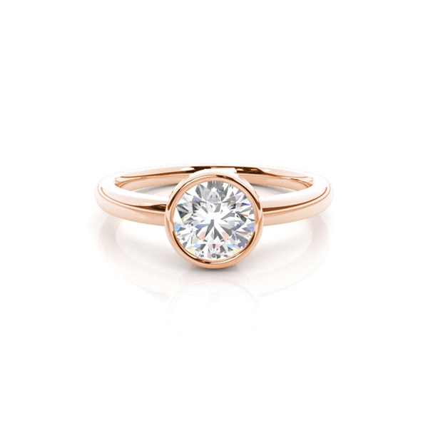 Full Bezel Setting Thin Engagement Ring