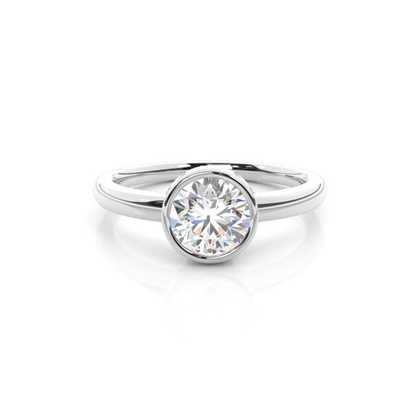 Full Bezel Setting Thin Engagement Ring