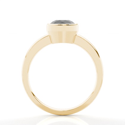 Yellow Gold Black Diamond Engagement Rings