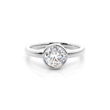 Full Bezel Setting Thin Engagement Ring