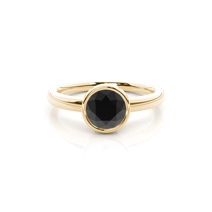 Yellow Gold Black Diamond Engagement Rings