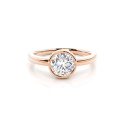 Full Bezel Setting Thin Engagement Ring