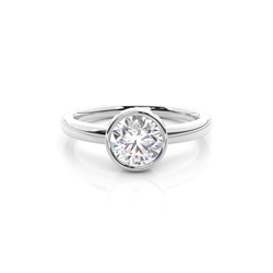 Full Bezel Setting Thin Engagement Ring
