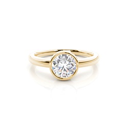 Full Bezel Setting Thin Engagement Ring