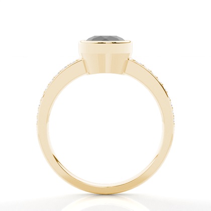 Yellow Gold Black Diamond Engagement Rings