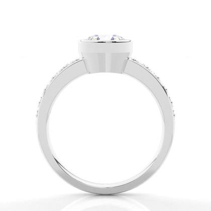 Full Bezel Setting Medium Side Stone Engagement Ring