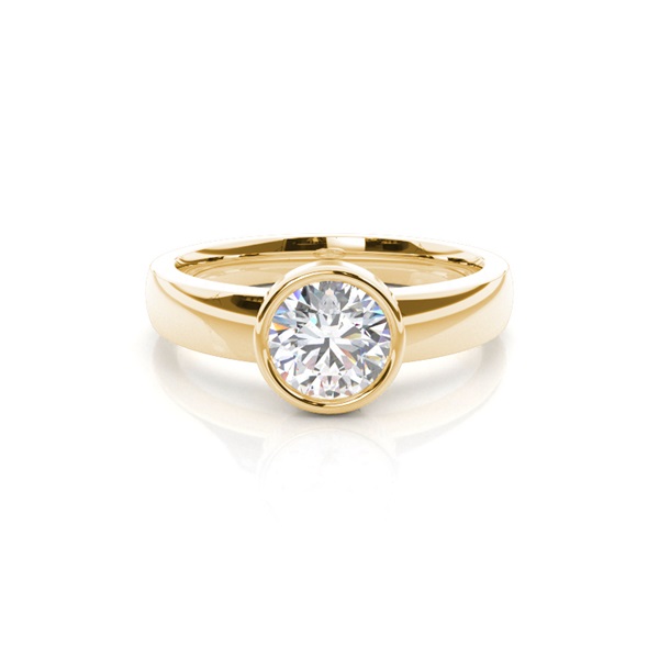 Full Bezel Setting Large Engagement Ring
