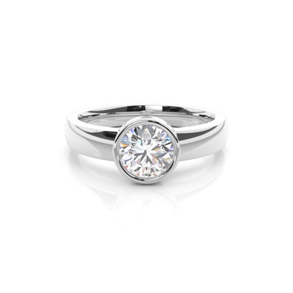 Full Bezel Setting Large Engagement Ring