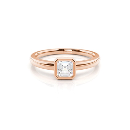 Asscher Rotgold Diamantringe