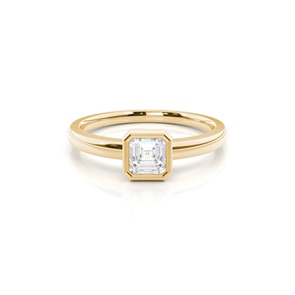 Asscher Gelbgold Diamantringe