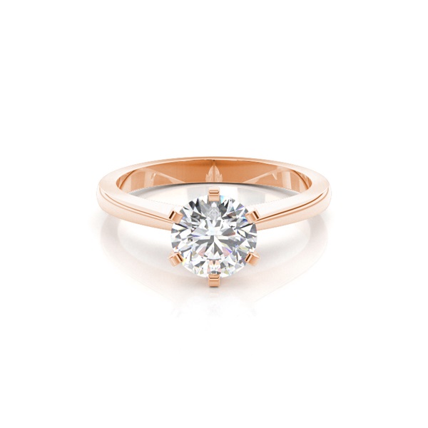 6 Prong Setting Thin Engagement Ring