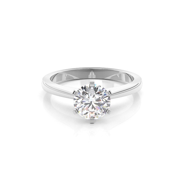 6 Prong Setting Thin Engagement Ring