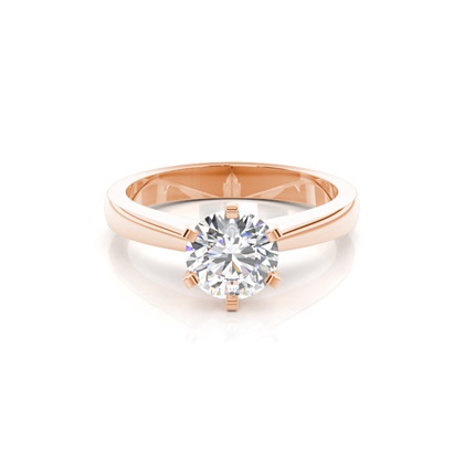 Rose Gold Solitaire Diamond Rings