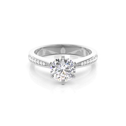 6 Prong Setting Medium Side Stone Engagement Ring