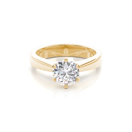 Yellow Gold Solitaire Diamond Engagement Rings