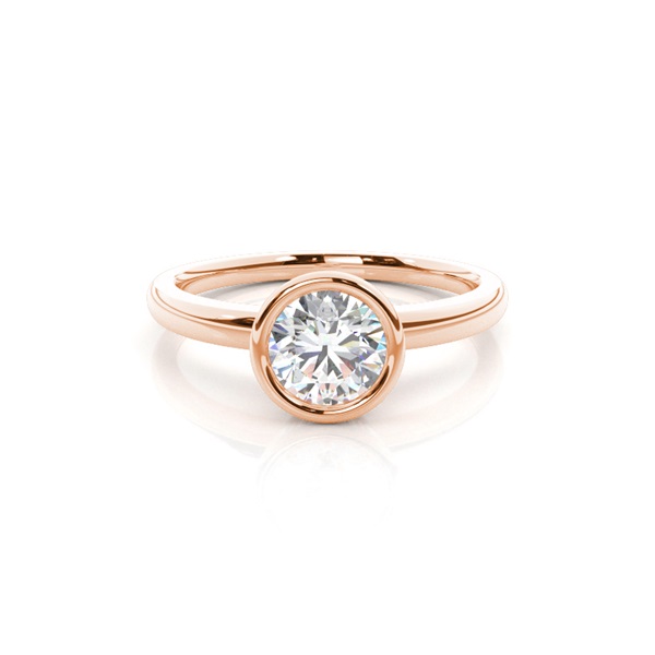 Full Bezel Setting Thin Engagement Ring