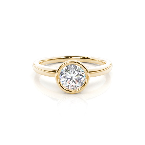Full Bezel Setting Thin Engagement Ring