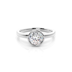 Full Bezel Setting Thin Engagement Ring