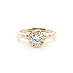 Full Bezel Setting Thin Engagement Ring