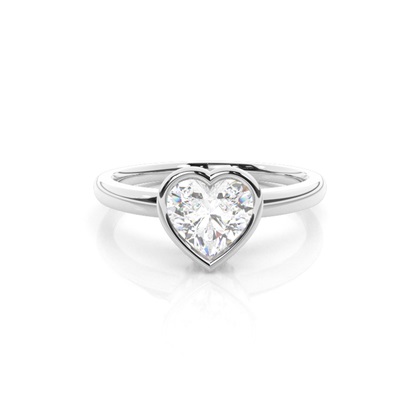 Heart Solitaire Diamond Rings
