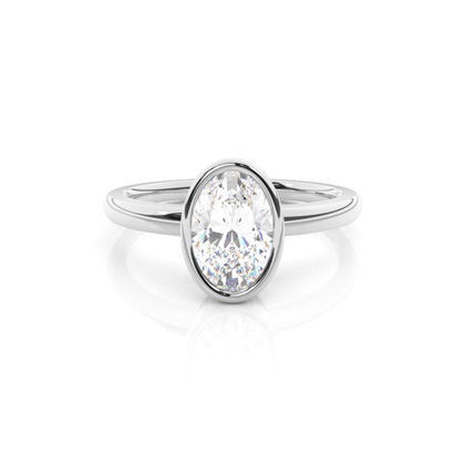 Oval Solitaire Diamond Rings