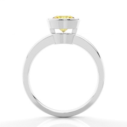 Bezel  Yellow Diamond Solitaire Engagement Ring