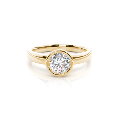 Yellow Gold Solitaire Diamond Rings 