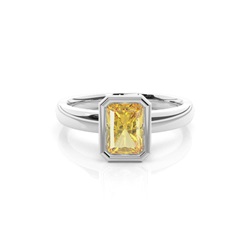 Bezel  Yellow Diamond Solitaire Engagement Ring