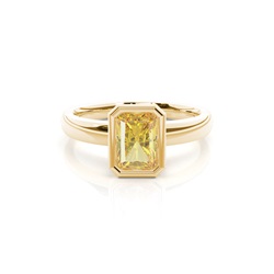 Bezel  Yellow Diamond Solitaire Engagement Ring