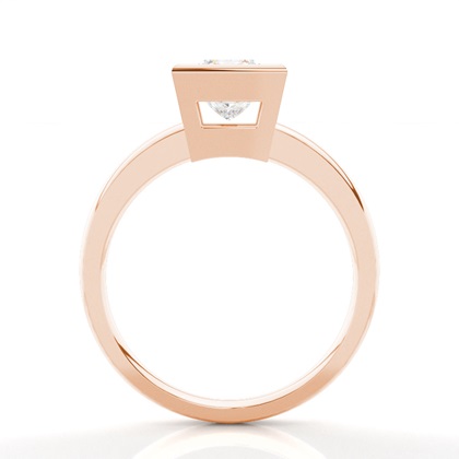 Princess Rose Gold Solitaire Engagement Rings