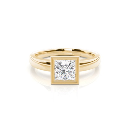 Princess Yellow Gold Solitaire Engagement Rings