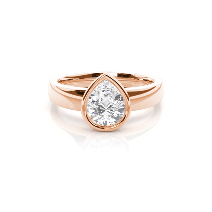Pear Rose Gold Solitaire Engagement Rings