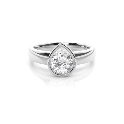 Pear Solitaire Diamond Rings