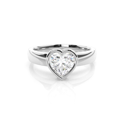 Heart Solitaire Diamond Rings