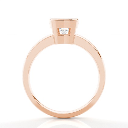 Cushion Rose Gold Solitaire Engagement Rings