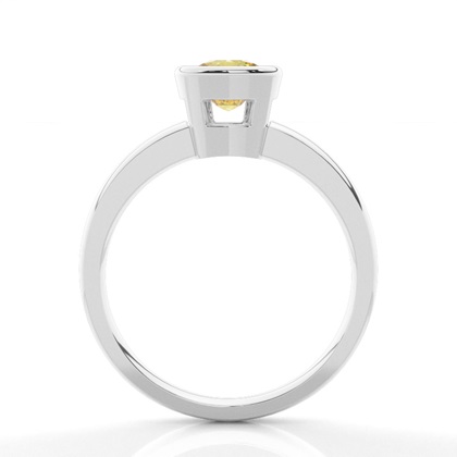 Bezel  Yellow Diamond Solitaire Engagement Ring