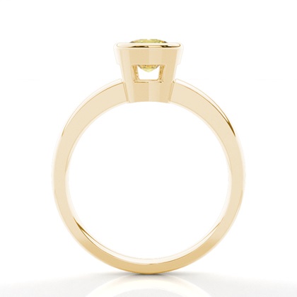 Bezel  Yellow Diamond Solitaire Engagement Ring