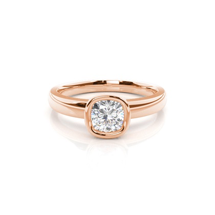 Cushion Rose Gold Solitaire Engagement Rings