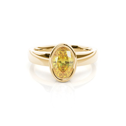 Oval Yellow Gold Diamond Engagement Rings