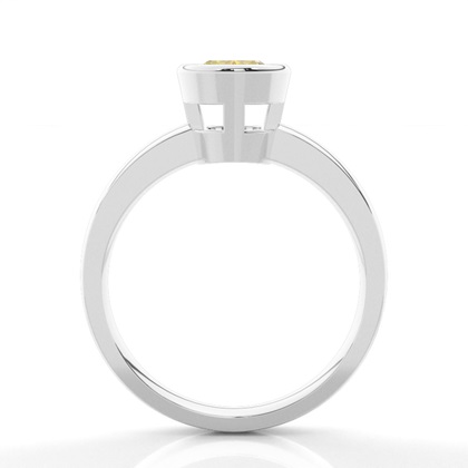 Bezel  Yellow Diamond Solitaire Engagement Ring