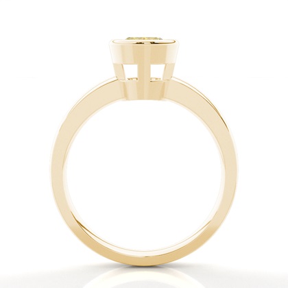 Bezel  Yellow Diamond Solitaire Engagement Ring