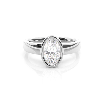 Oval Solitaire Diamond Rings