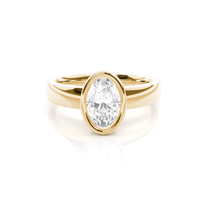Oval Yellow Gold Solitaire Engagement Rings