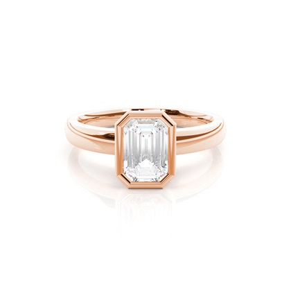 Emerald Rose Gold Solitaire Engagement Rings
