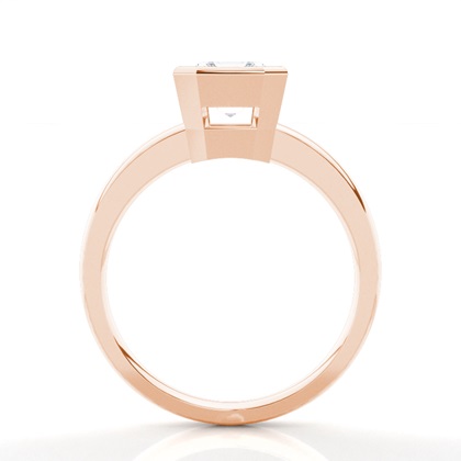 Asscher Rose Gold Solitaire Engagement Rings