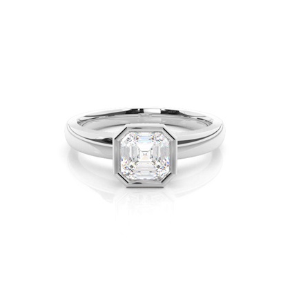 Asscher Solitaire Diamond Rings