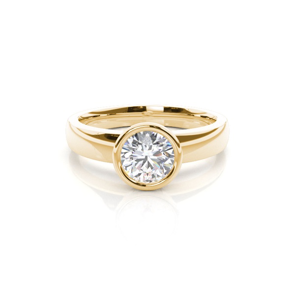 Full Bezel Setting Large Engagement Ring