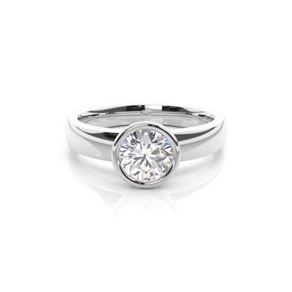                                        Full Bezel Setting Large Engagement Ring