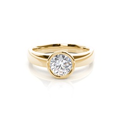 Full Bezel Setting Large Engagement Ring
